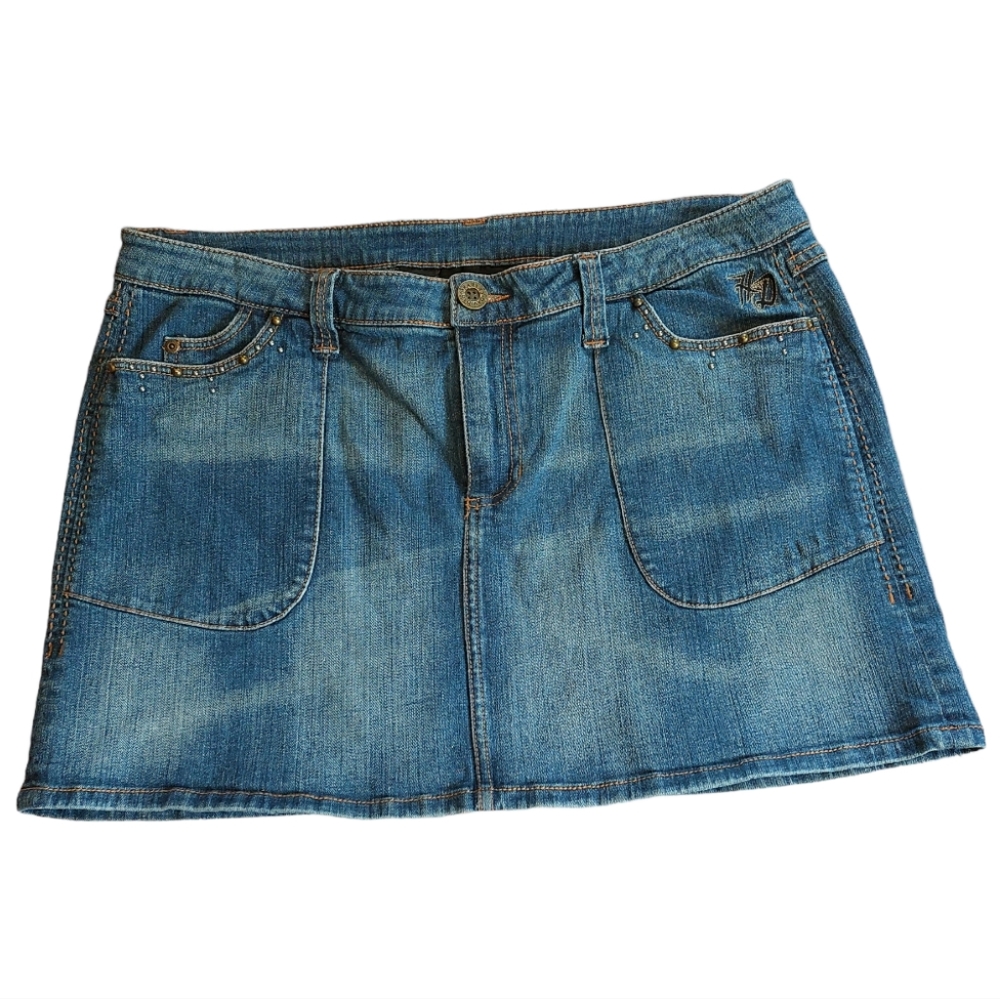 HARLEY DAVIDSON DENIM MINI SKIRT